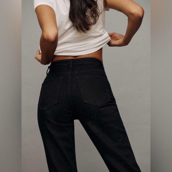 Jax Stretch High Rise Straight Jeans in Black - Size 31 - Picture 2 of 6